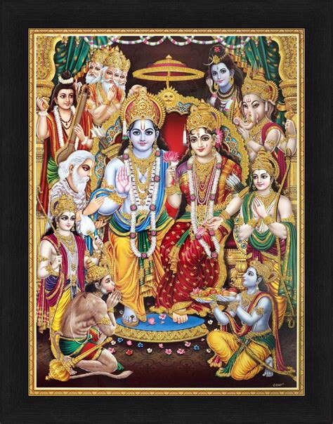 Amazon.com: Avercart Lord Rama with Sita - Shree Ram Darbar Poster ...