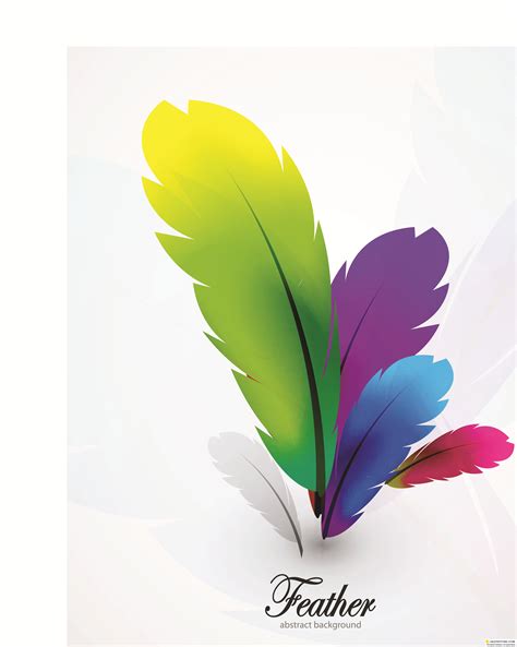 Векторные фоны цветные перья Color Feathers Abstract Background