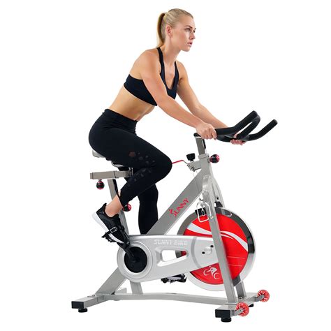 sunny health and fitness stationary belt drive pro indoor cycling exercise bike w 40lb flywheel