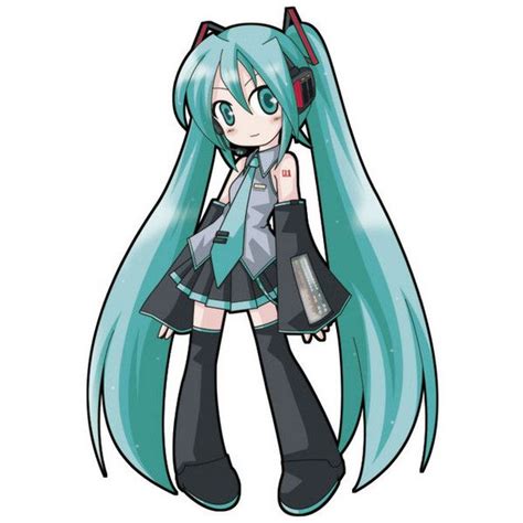 Hatsune Miku Chibi Liked On Polyvore Featuring Anime Vocaloid
