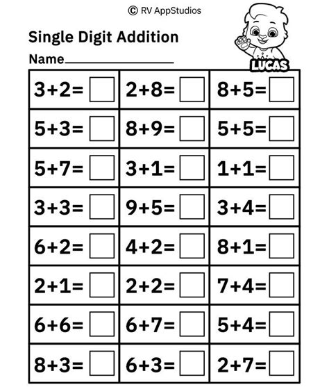 Addition Worksheets Single Digit Addition Worksheets Kindergarten