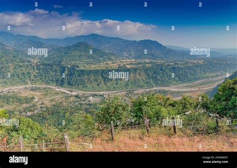 Panoramic Image Of India Bhutan Border At Jhalong Dooars West