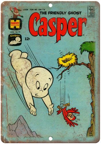 Casper Friendly Ghost Harvey Comic Art 10 X 7 Reproduction Metal Sign J184 Ebay