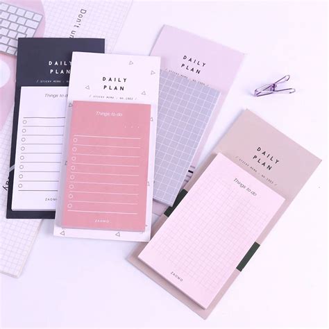 Pastel To Do List Memo Pad Daily Checklist Plan Sticky Notes Etsy