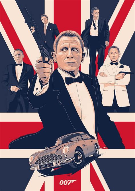 007 James Bond Daniel Craig Celebration Poster Print Etsy Uk 007 James Bond James Bond