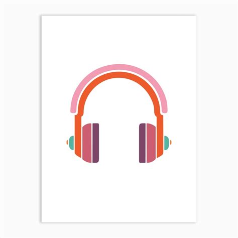 Headphones Colour Art Print By The Native State Fy