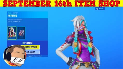Fortnite Item Shop September 16th New Payback Skin Chained