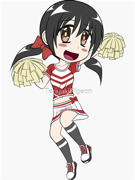 Kawaii Anime Cheerleader Red And White Sticker For Sale By