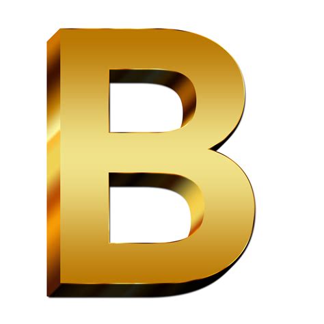 D Gold Capital Letter B Clipart Royalty Free Vector Illustration By