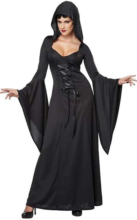 Deluxe Hooded Black Gothic Robe Adult Costume California