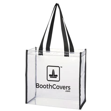 Clear Logo Tote Bag With Color Trim Custom Promotional Tote Bags