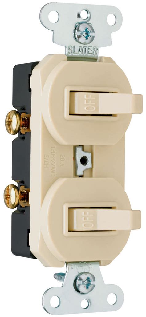 Two Grounding Single Pole Combination Switches Ivory Residential