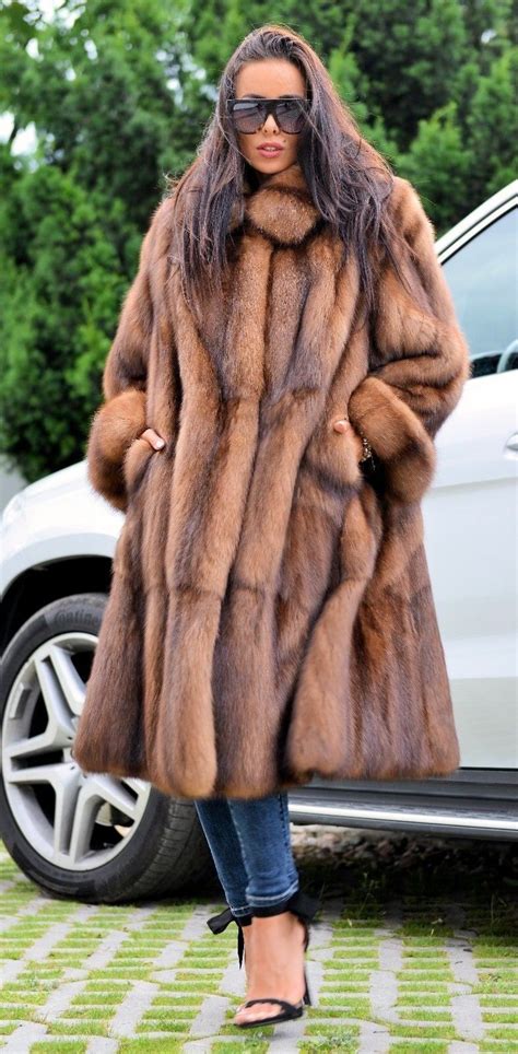 A piece of clothing with long sleeves th. Russian Sable Fur Coat | Winter coats women, Fur coat, Coat