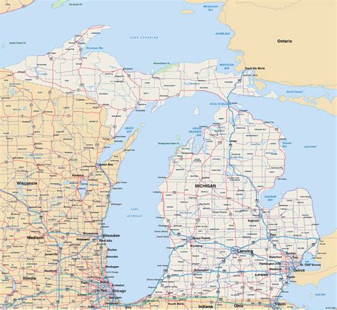 Michigan Map Digital Vector Creative Force