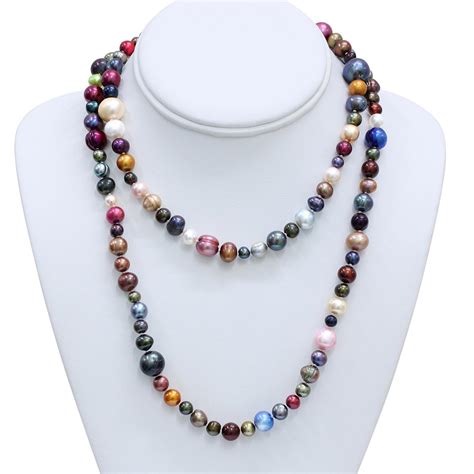 36 Inch Multi Colored Freshwater Cultured Pearl Necklace Strand