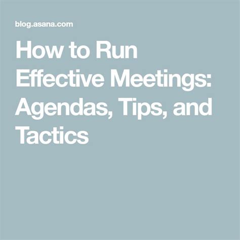 Whats On The Agenda How To Run Effective Meetings Effective