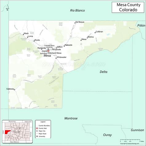 Map Of Mesa County Colorado Showing Cities Highways Important