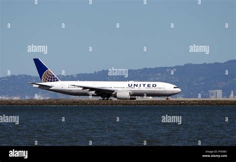 United Airlines Boeing 777 200er Taxis For Departure At San Francisco
