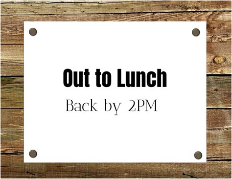 Out For Lunch Sign Printable Printable Word Searches