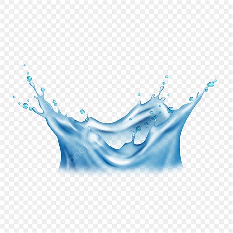 Realistic Water Splash Design Aqua Liquid Dynamic On Transparent