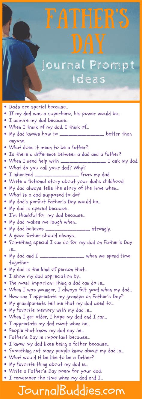 Fathers Day Journal Writing Prompts
