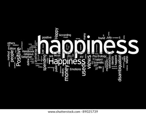 Happiness Text Clouds On Black Background Stock Illustration 89025739