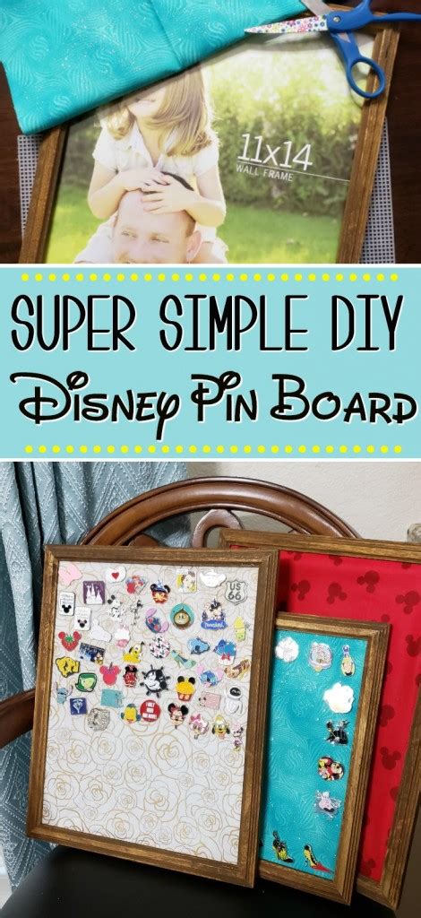 Picture frame, i got mine in the halloween section of the dollar store. Super Simple DIY Disney Pin Board Display #Craft