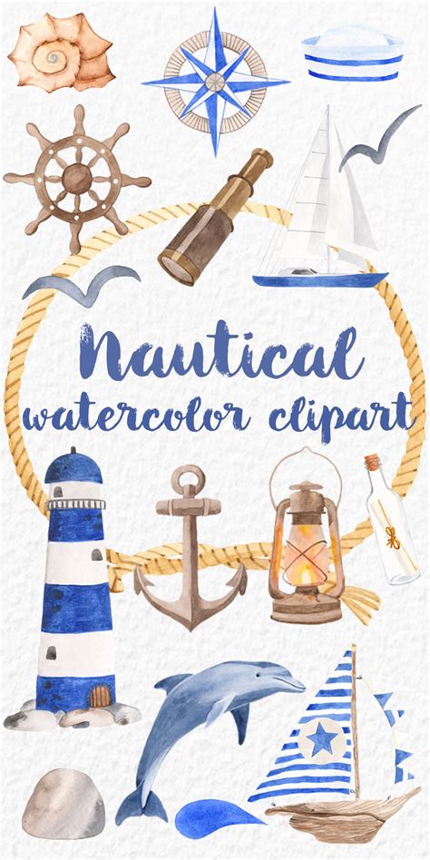 Boat, yachts all images are hand painted by watercolor in png format with high resolution (300 dpi) with. Nautical watercolor collection clipart en 2020 | Peinture ...