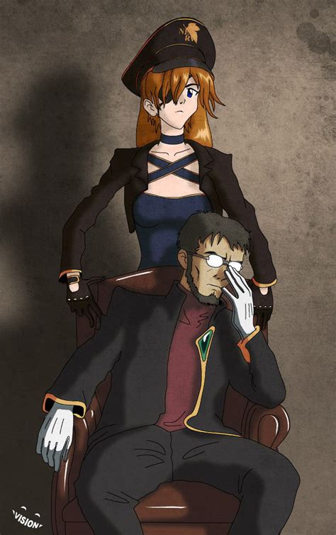 Asuka And Gendo By Visionanime On Deviantart
