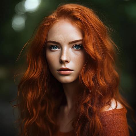 Premium AI Image Divine Redhead A Goddess Of Perfect Flawlessness