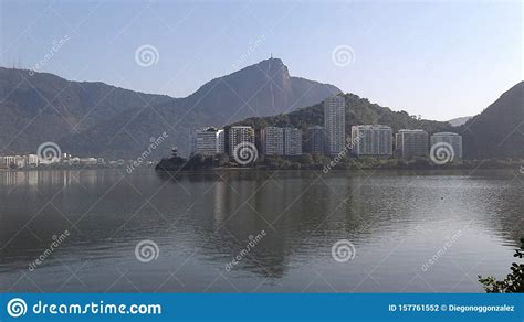 Mountains And Buildings Around Rodrigo De Freitas Lagoon Rio De Janeiro