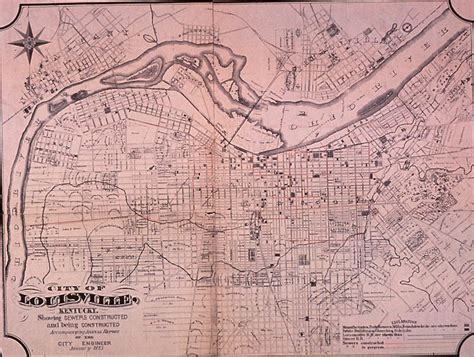 Historical Maps Of Louisville Ky City Of Louisville Kentucky Showing