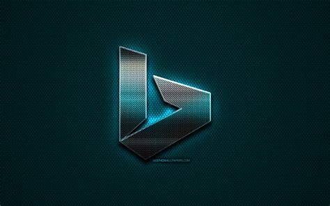 Download Wallpapers Bing Glitter Logo Creative Blue