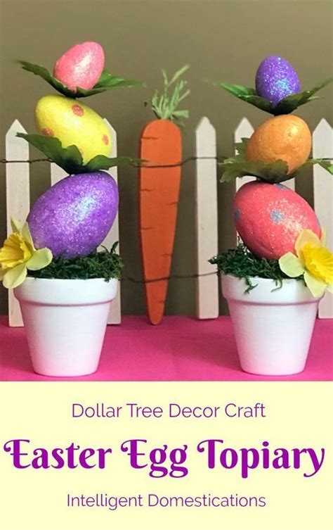 Mini Easter Egg Topiary Dollar Store Craft