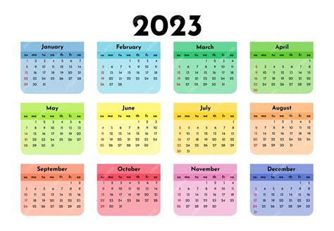 Premium Vector Calendar For 2023 Isolated On A White Background