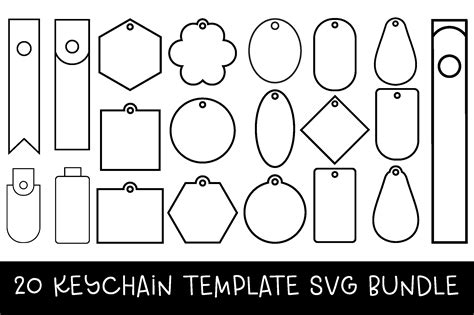 Keychain Template Svg Bundle Cut File Graphic By Bdbgraphics