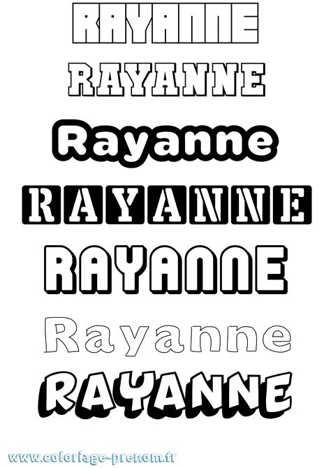 Coloriage Du Prénom Rayanne à Imprimer Ou Télécharger Facilement