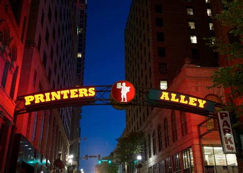 Sign To Printers Alley In Downtown Nashville Music City Nashville