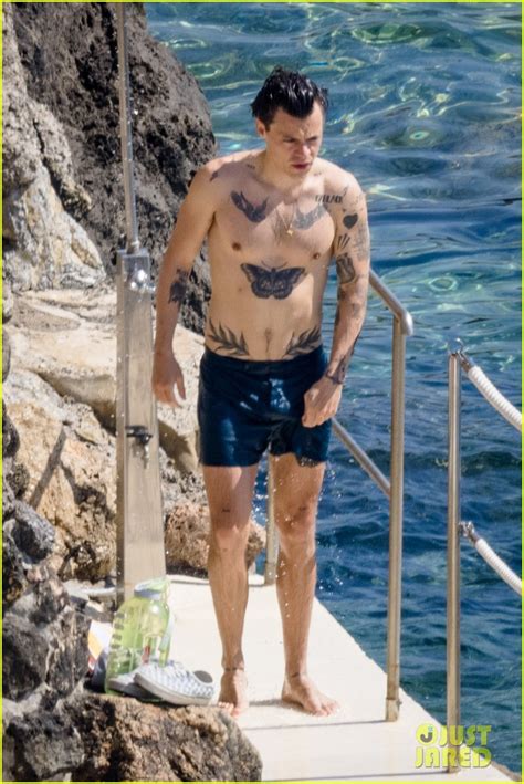Photo Harry Styles Showers Shirtless In Italy 03 Photo 4572702 Just Jared Entertainment News