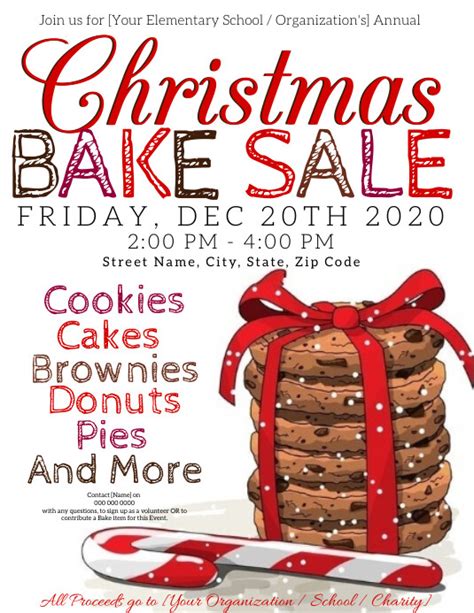 Christmas Bake Sale Fundraiser Flyer Template Postermywall