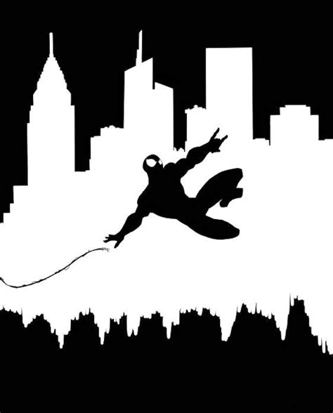 DIY Spider-Man Vinyl Decal Flying Through City City Sky Line - Etsy.de