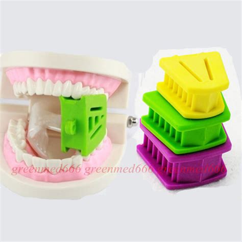 Dental 3pcs 1set Silicone Latex Mouth Prop Bite Blocks Purple Green Yellow For Sale Online Ebay