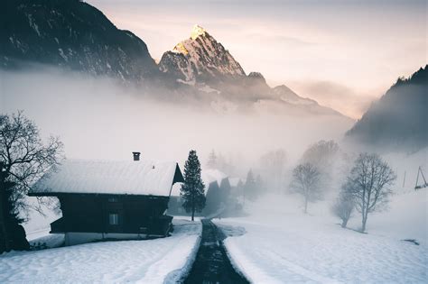 Alps Switzerland Mountains Winter Mist Snow Wallpapers Hd