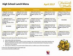 April 2017 High School Lunch Menu HOM | School lunch menu, Lunch menu ...