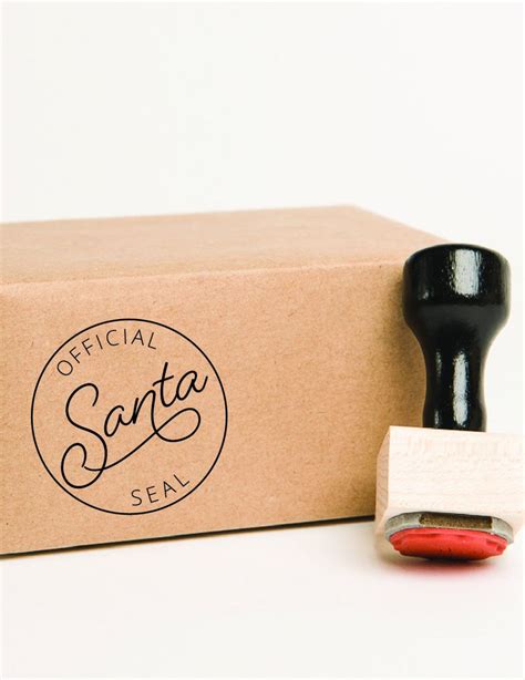 Official Santa Seal Rubber Stamp North Pole Stamp Christmas Etsy