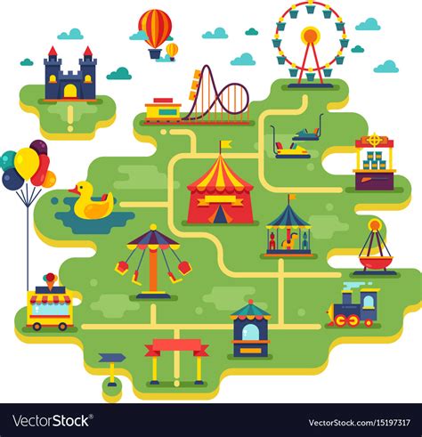 Amusement Park Map Template