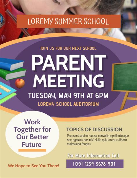 Parent Meeting Flyer Template Postermywall