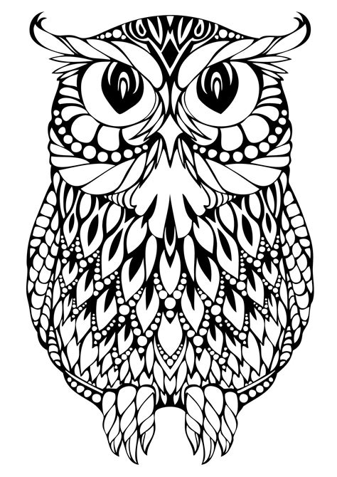 Hard Owl Coloring Pages Characters And Animals Coloring Pages Owl