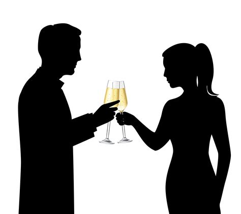 Drinking Couple Silhouettes 428282 Vector Art At Vecteezy