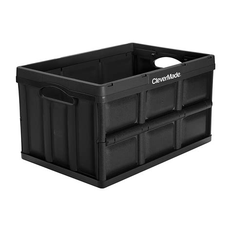 Clevermade Clevercrate Stackable 46l Collapsible Storage Bins Black 3